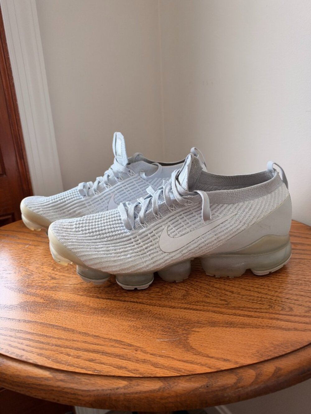 Nike Vapor Max Flyknit 3 Men's Size 12 Pure Platinum (white, grey)